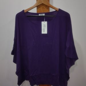 Meaneor Purple Poncho Top Women's XL
